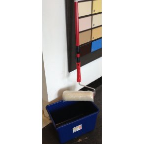 Malerullest, glat rulle 25 cm  m/teleskopstang og malerkar 12 ltr.