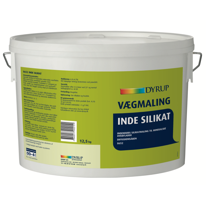 8652 Dyrup Inde Silikatmaling Hvid 12,5 ltr.