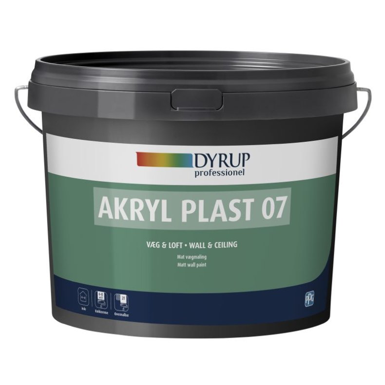Dyrup Akryl Plast, v�gmaling 07, 10 ltr.